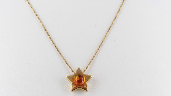 Italian Hand Made Star Baltic Amber Necklace in 14ct solid Gold- GN0182 RRP£625!!!