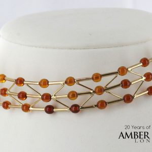 Italian Hand Made Unique German Baltic Amber Necklace in 14ct solid Gold- GN0191 RRP£1725!!!