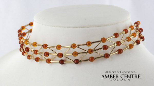 Italian Hand Made Unique German Baltic Amber Necklace in 14ct solid Gold- GN0191 RRP£1725!!!