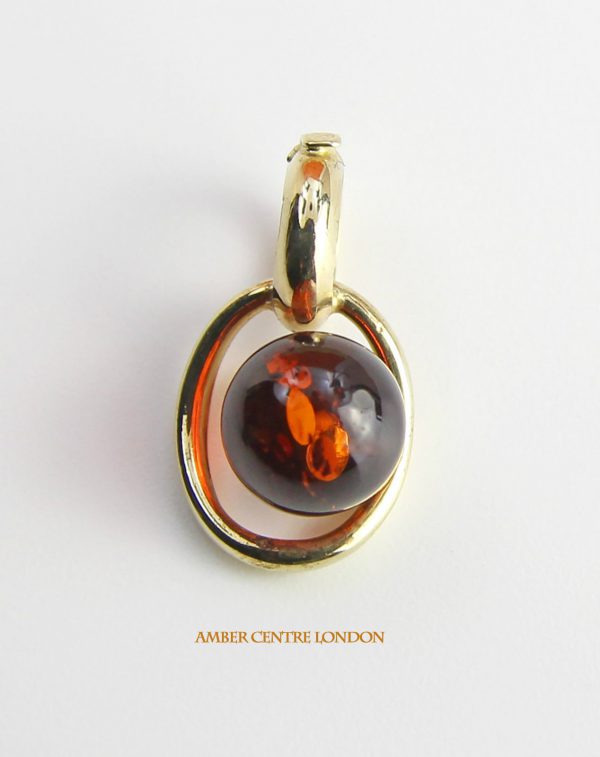 Italian Handmade German Baltic Amber Pendant in 9ct Gold GP0003 RRP£70!!!