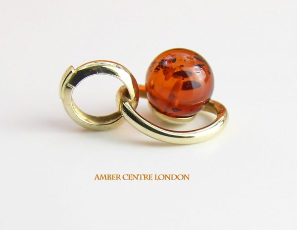 Italian Handmade German Baltic Amber Pendant in 9ct Gold GP0003 RRP£70!!!
