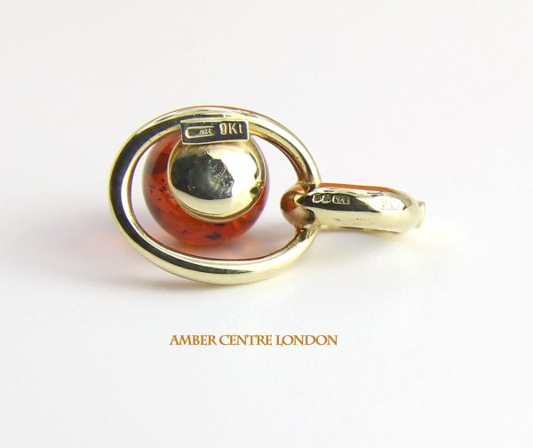 Italian Handmade German Baltic Amber Pendant in 9ct Gold GP0003 RRP£70!!!