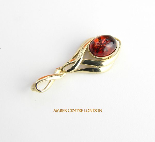 Italian Made Elegant German Baltic Amber Pendant in 9ct Gold- GP0009 RRP£130!!!