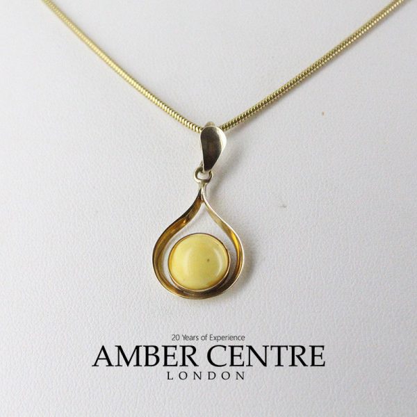 Italian Made Butterscotch German Baltic Amber Pendant in 9ct solid Gold GP0010Y RRP£165!!!