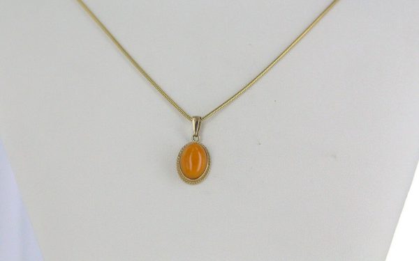 Antique Deep Butterscotch German Baltic Amber Pendant In 9ct Italian solid Gold GP0011Y RRP£195!!!