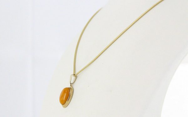 Antique Deep Butterscotch German Baltic Amber Pendant In 9ct Italian solid Gold GP0011Y RRP£195!!!