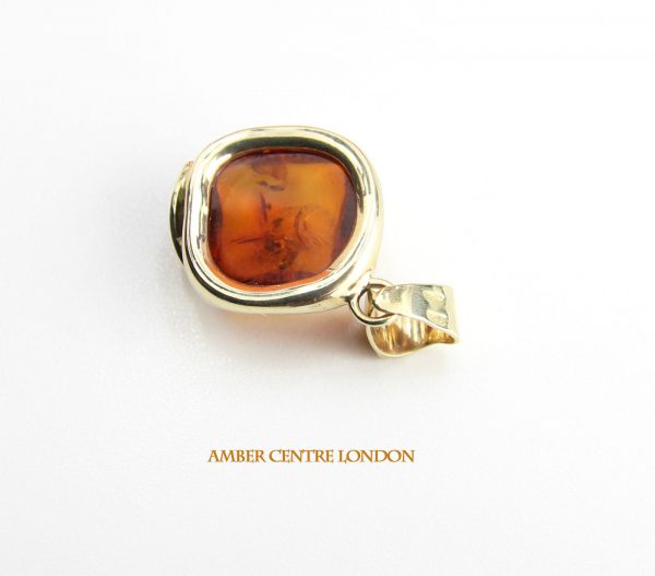 Italian Made Modern Elegant German Baltic Amber Pendant in 9ct solid Gold GP0015 RRP£175!!!