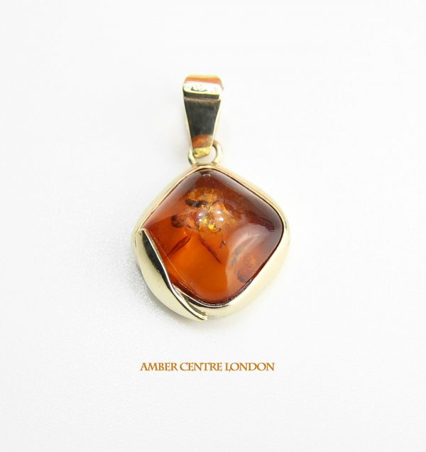 Italian Made Modern Elegant German Baltic Amber Pendant in 9ct solid Gold GP0015 RRP£175!!!