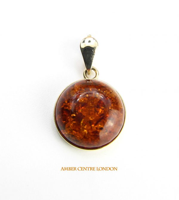 Italian Made Classic Elegant German Baltic Amber Pendant in 9ct solid Gold GP0016 RRP£175!!!