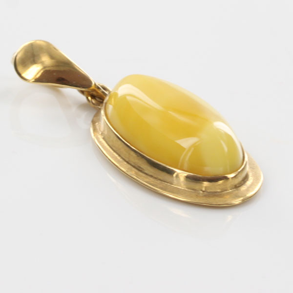 Italian Butterscotch German Baltic Amber Pendant in 9ct solid Gold-GP0017Y RRP£195!!!