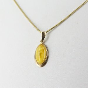 Italian Butterscotch German Baltic Amber Pendant in 9ct solid Gold-GP0017Y RRP£195!!!