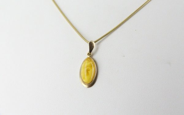 Italian Butterscotch German Baltic Amber Pendant in 9ct solid Gold-GP0017Y RRP£195!!!