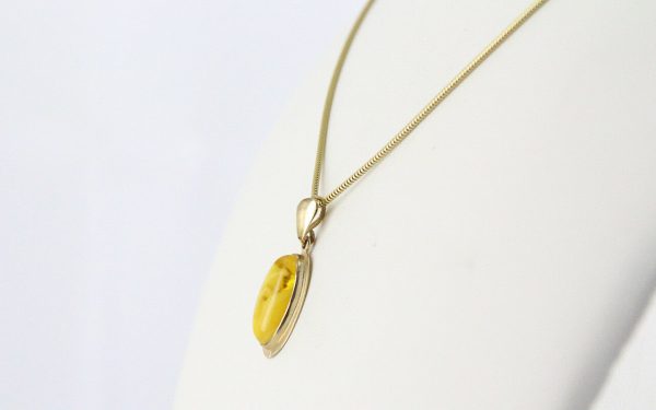 Italian Butterscotch German Baltic Amber Pendant in 9ct solid Gold-GP0017Y RRP£195!!!