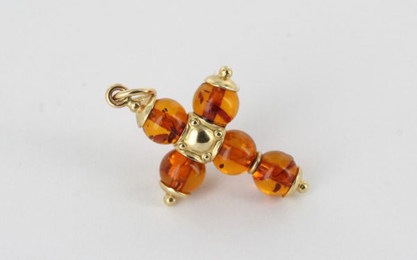 Italian Hand Made Elegant German Baltic Amber Cross Pendant in 18ct solid Gold GP0023M RRP£500!!!