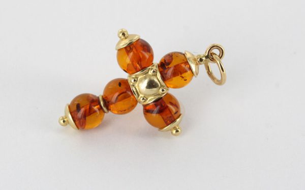 Italian Hand Made Elegant German Baltic Amber Cross Pendant in 18ct solid Gold GP0023M RRP£500!!!