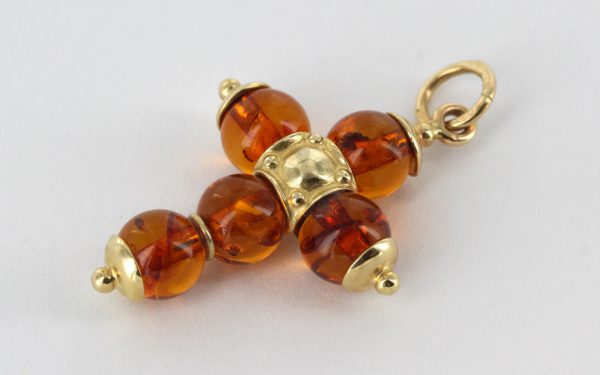 Italian Hand Made Elegant German Baltic Amber Cross Pendant in 18ct solid Gold GP0023M RRP£500!!!