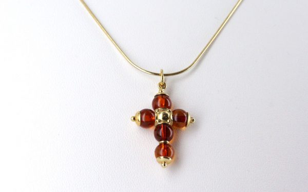 Italian Hand Made Elegant German Baltic Amber Cross Pendant in 18ct solid Gold GP0023M RRP£500!!!