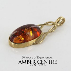 Italian Handmade German Baltic Amber Pendant in 9ct solid Gold - GP0026 RRP£195!!!