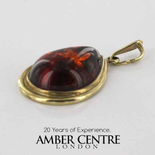 Italian Handmade German Baltic Amber Pendant in 9ct solid Gold -GP0027 RRP£275!!!