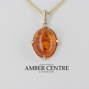 Italian Made German Baltic Amber Pendant in 9ct Gold - GP0034 RRP£195!!!