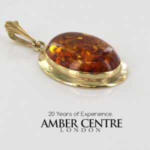 Italian made Elegant Geman Baltic Amber Pendant in 9ct solid Gold - GP0035 RRP£195!!!