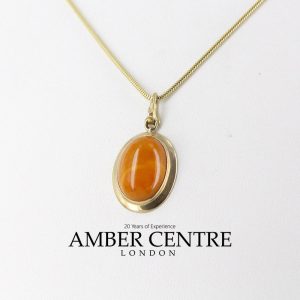Antique Butterscotch German Baltic Amber Pendant In 9ct Italian Gold GP0035Y RRP£295!!!
