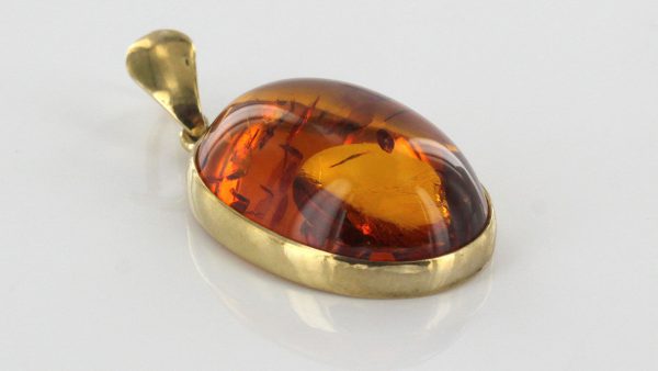 Italian Made Elegant German Baltic Amber Pendant in 9ct Gold -GP0036 RRP£225!!!