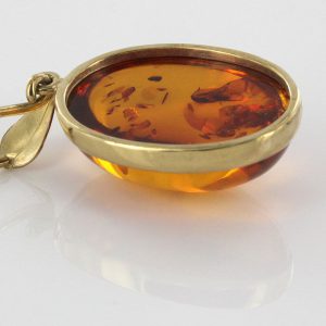 Italian Made Elegant German Baltic Amber Pendant in 9ct Gold -GP0036 RRP£225!!!