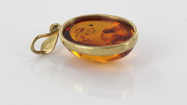 Italian Made Elegant German Baltic Amber Pendant in 9ct Gold -GP0036 RRP£225!!!