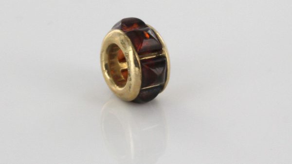 Italian Made Pandora, Trollbeads compatible German Baltic Amber Pendant/Charm in 9ct solid Gold -GP0038 RRP£175!!!