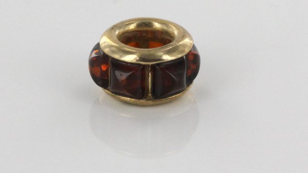 Italian Made Pandora, Trollbeads compatible German Baltic Amber Pendant/Charm in 9ct solid Gold -GP0038 RRP£175!!!
