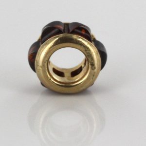 Italian Made Pandora, Trollbeads compatible German Baltic Amber Pendant/Charm in 9ct solid Gold -GP0038 RRP£175!!!