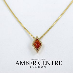 Italian Made Modern German Baltic Amber Pendant in 9ct Gold GP0039 RRP£165!!!!