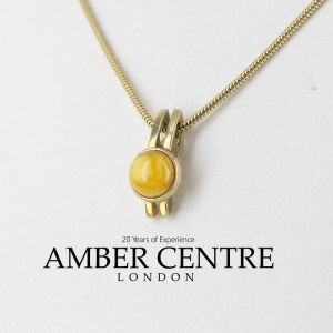 Italian Made Milky Butterscotch German Amber Pendant in 9ct solid Gold-GP0039Y RRP£145!!!