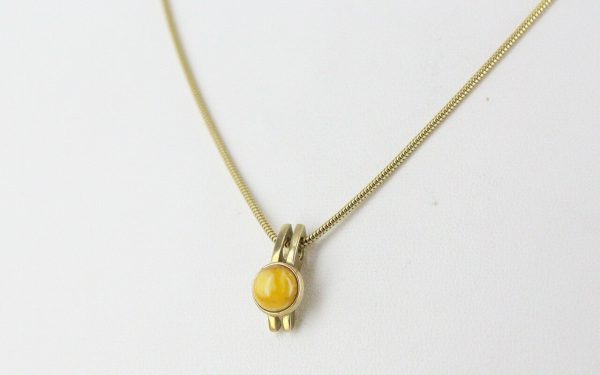 Italian Made Milky Butterscotch German Amber Pendant in 9ct solid Gold-GP0039Y RRP£145!!!