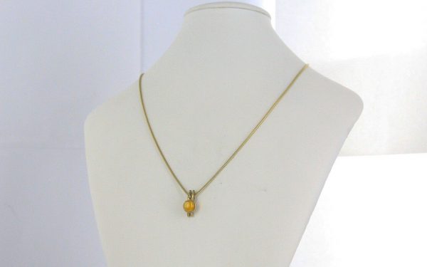 Italian Made Milky Butterscotch German Amber Pendant in 9ct solid Gold-GP0039Y RRP£145!!!