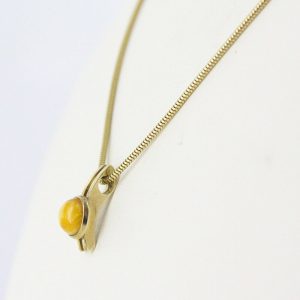 Italian Made Milky Butterscotch German Amber Pendant in 9ct solid Gold-GP0039Y RRP£145!!!