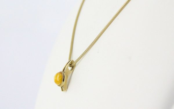 Italian Made Milky Butterscotch German Amber Pendant in 9ct solid Gold-GP0039Y RRP£145!!!