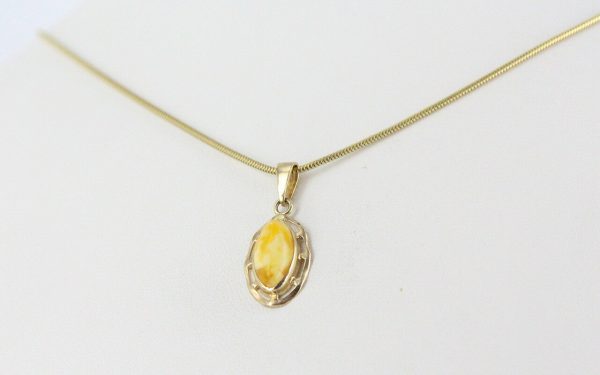 Italian Made Butterscotch German Baltic Amber Pendant in 9ct Gold-GP0040Y RRP£195!!!