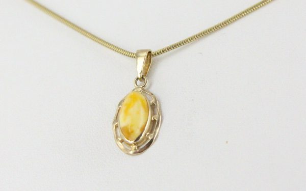 Italian Made Butterscotch German Baltic Amber Pendant in 9ct Gold-GP0040Y RRP£195!!!