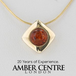 Italian Made Modern Elegant German Baltic Amber Pendant in 9ct solid Gold -GP0041 RRP£95!!!