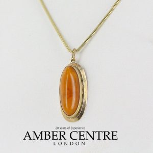 Antique Butterscotch German Baltic Amber Pendant in 9ct UK solid Gold-GP0044Y RRP£375!!