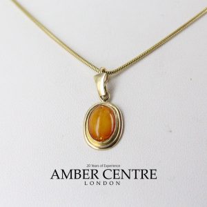 Italian Made Butterscotch German Baltic Amber Pendant in 9ct solid Gold GP0048Y RRP£175!!!