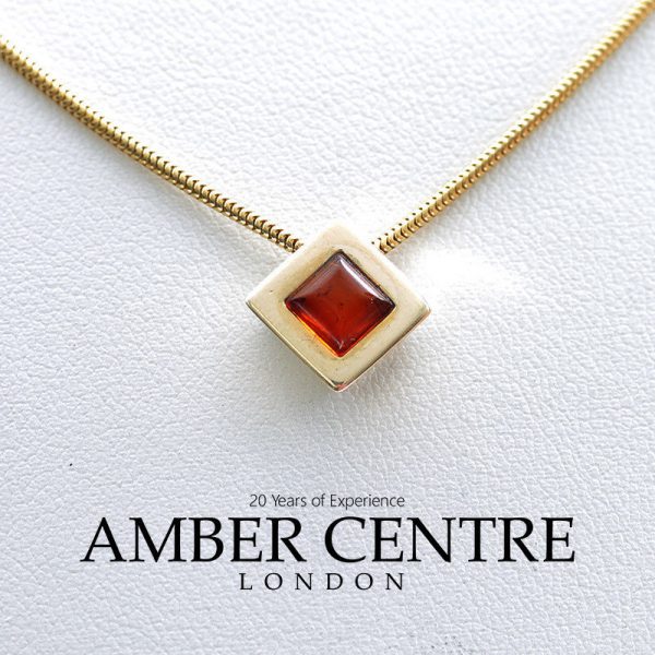 Italian Made Modern German Baltic Amber Pendant in 9ct Gold - GP0052 RRP£95!!!