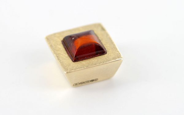 Italian Made Modern German Baltic Amber Pendant in 9ct Matt Gold - GP0052M RRP£95!!!