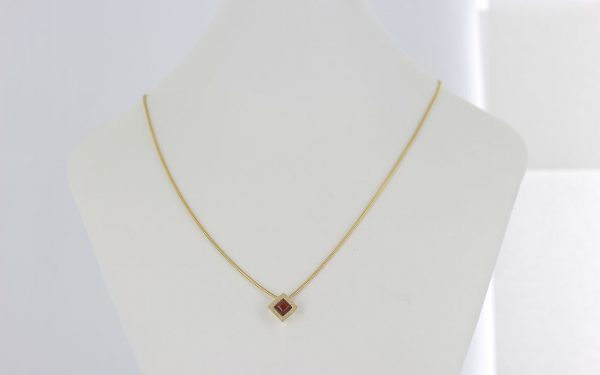 Italian Made Modern German Baltic Amber Pendant in 9ct Matt Gold - GP0052M RRP£95!!!