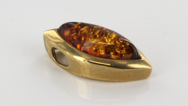 Italian Made Modern Elegant German Baltic Amber Pendant in 9ct Gold - GP0053 RRP£145!!!