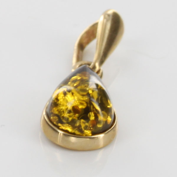 Italian Made Classic German Green Baltic Amber Pendant in 9ct solid Gold -GP0056G RRP£95!!!