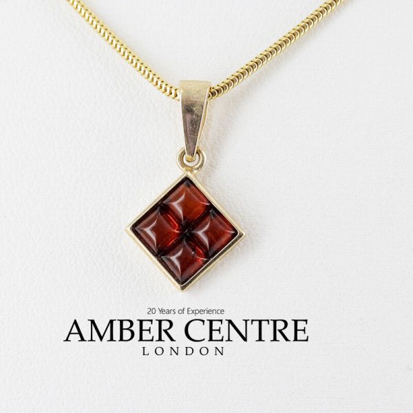 Italian Made Modern Elegant German Amber Pendant in 9ct solid Gold -GP0059 RRP£125!!!