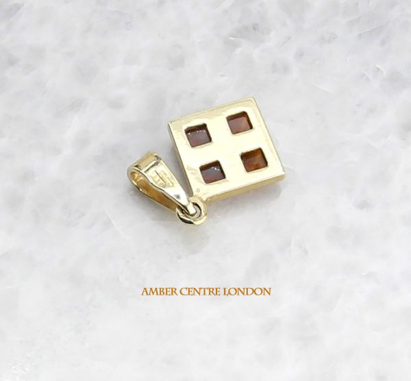 Italian Made Modern Elegant German Amber Pendant in 9ct solid Gold -GP0059 RRP£125!!!
